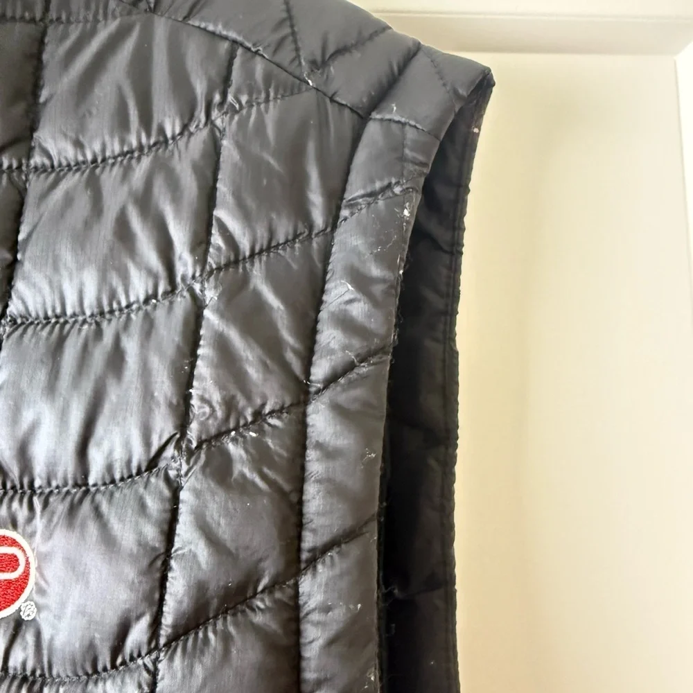 the North Face Quilted Vest Men’s Large Thermoball Eco Black Packable corp logo